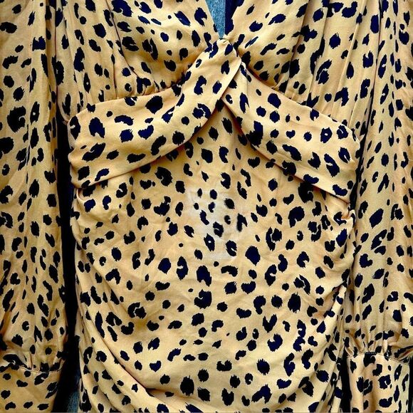 Nicholas Leopard Gathered Frill Dress Size US 2 - Picture 6 of 7